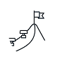 flag on top of a mountain icon